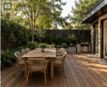 Completed timber deck installation