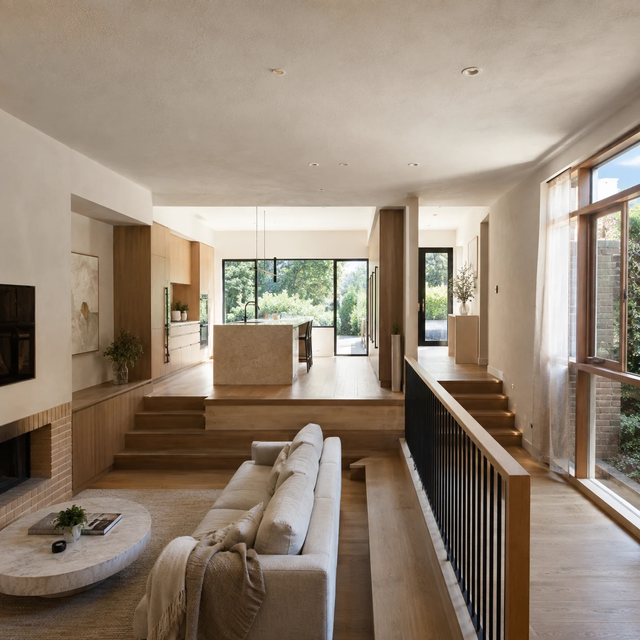 Renovated living space in an established home
